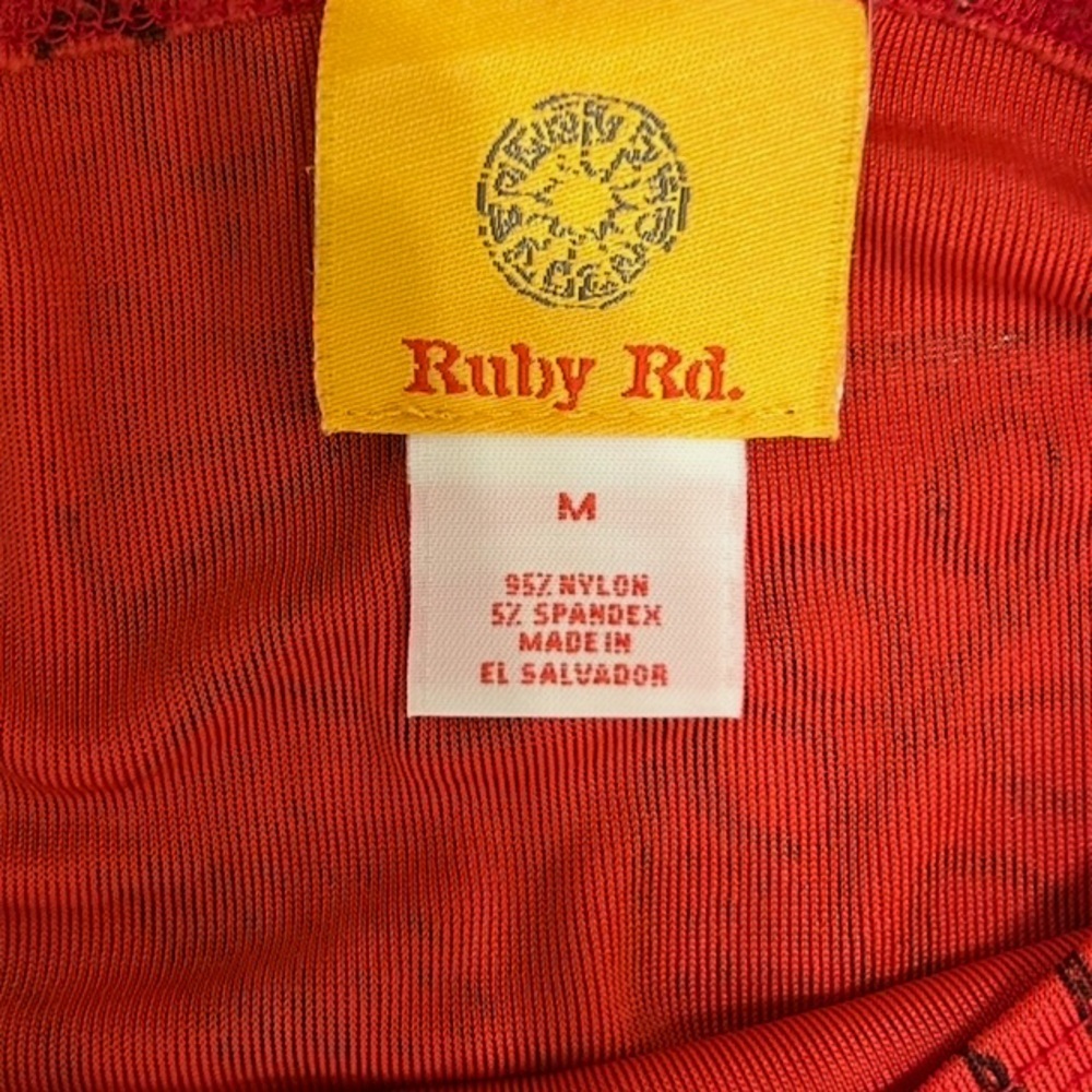 Ruby Rd. Red Sleeveless Printed Tank Top Size Medium - Picture 4 of 6